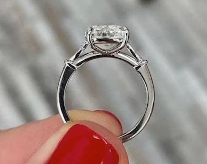 4 CT Elongated Cushion Cut Moissanite Engagement Ring 14K Gold Wedding Ring For Women Anniversary Gift For Her Promise Ring Solitaire Ring
