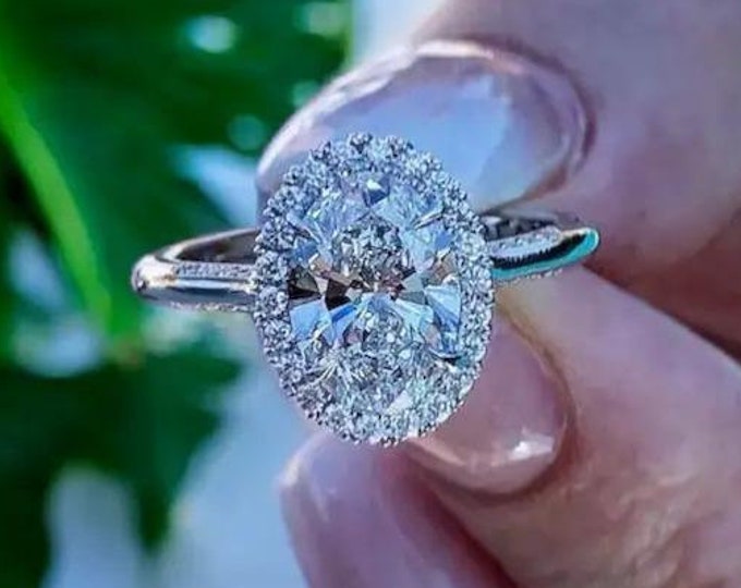 3 CT Oval Cut Engagement Ring Oval Cut Moissanite Diamond Ring 14K Gold Wedding Ring  Solitaire Ring Anniversary Ring For Women Promise Ring