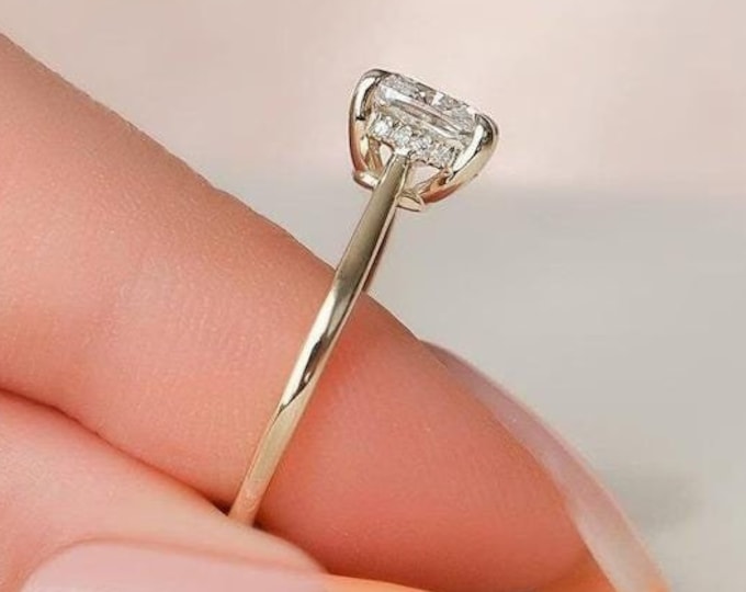 2 CT Cushion Cut Moissanite Diamond Ring Cushion Cut Engagement Ring 14K Gold Wedding Ring For Women Anniversary Ring Promise Ring