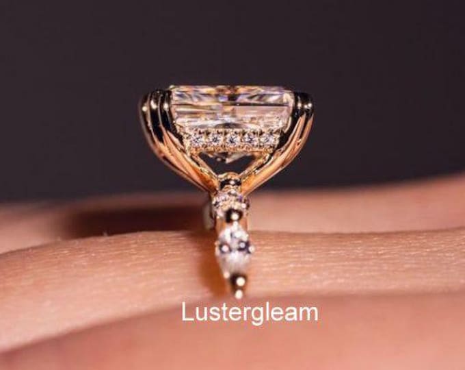 2.5 CT Radiant Cut Moissanite Diamond Ring Radiant Diamond Engagement Ring 14K Gold Wedding Ring For Women Anniversary Ring Proposal Ring