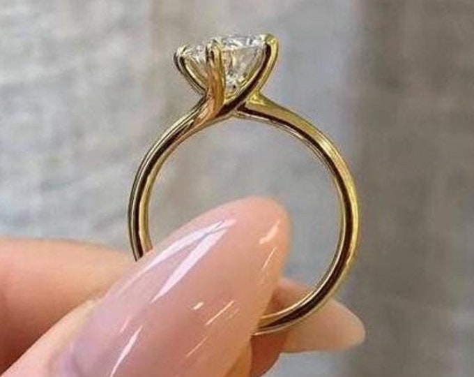 2 CT Oval Cut Moissanite Diamond Engagement Ring Oval Cut Engagement Ring 14K Gold Wedding Ring For Women Anniversary Gift For Her