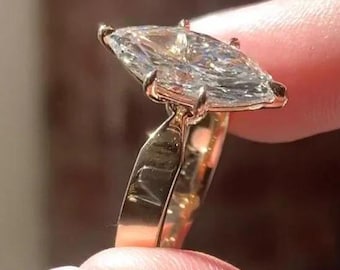 2.5 CT Marquise Cut Moissanite Diamond Ring Marquise Cut Engagement Ring 14K Gold Wedding Ring For Women Anniversary Ring Proposal Ring