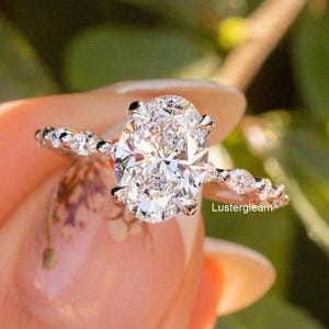 2.5 CT Oval Cut Moissanite Diamond Ring Oval Diamond Engagement Ring 14K Gold Wedding Ring Solitaire Ring Oval Moissanite Ring Promise Ring