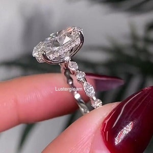 4 CT Oval Cut Moissanite Diamond Ring Oval Cut Engagement Ring 14K Gold Wedding Ring For Women Solitaire Ring Anniversary Gift For Her