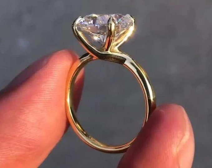 4 CT Round Cut Moissanite Diamond Ring Round Cut Engagement Ring 14K Gold Wedding Ring For Women Anniversary Ring Proposal Ring Promise Ring