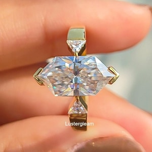 Three Stone 3 CT Dutch Marquise Cut Moissanite Engagement Ring 14K Gold Ring Dutch Marquise Wedding Ring Anniversary Ring For Women