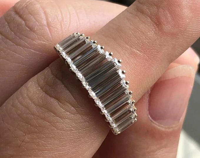 3 TCW Baguette Cut Moissanite Wedding Band 14K Gold Engagement Band Stackable Band Matching Band Anniversary Band For Women Proposal Band