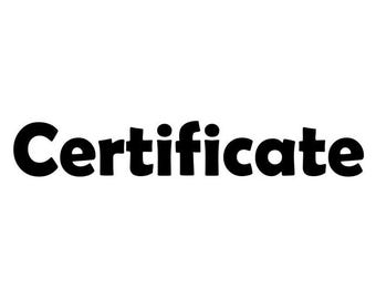 Certificate