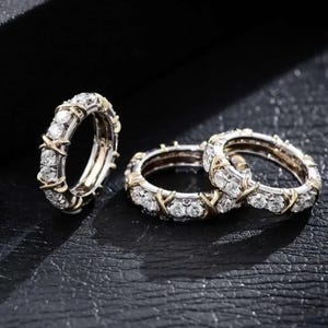 4 MM Full Eternity Round Cut Moissanite Wedding Band Anniversary Band For Women Engagement Band Stackable Band Matching Band Proposal Band