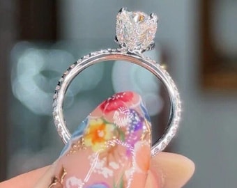 2 CT Oval Cut Moissanite Diamond Ring Oval Cut Engagement Ring 14K Gold Wedding Ring Tulip Set Ring Anniversary Ring Proposal Ring