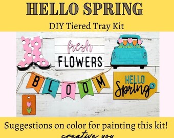 DIY Hello Spring Tiered Tray Kit
