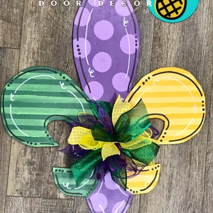 Mardi Gras - Fleur De Lis  - Door Hanger