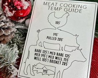 Meat Temperature Cooking Guide Magnet • Meat Temp • Grilling Temp Magnet• Pit Boss • Grill Cooking Accessory• Traeger BBQ Gift for Husband