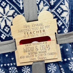 Custom Wood Blanket Tag | Teacher Gift | Gift Card Holder | Personalized Gifts