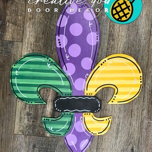 Mardi Gras Fleur De Lis Door Hanger image 2