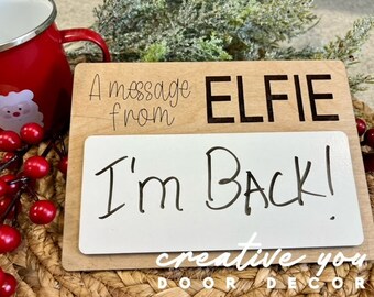 Christmas Elf Dry Erase Message Board | Elf Prop | Includes Marker & Mini Eraser | Personalized for FREE!