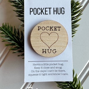 Pocket Hug | Hug Token | Miss You Gift | Virtual Hug | Positive Affirmation Token | Glowforge Ready | SVG | Laser Cut File | Digital File