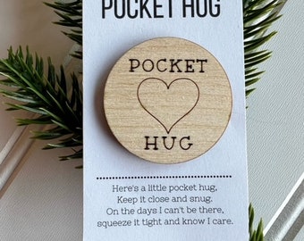 Pocket Hug | Hug Token | Miss You Gift | Virtual Hug | Positive Affirmation Token | Glowforge Ready | SVG | Laser Cut File | Digital File