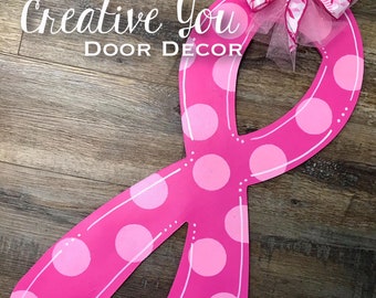 Breast Cancer Awareness - Survivor Ribbon - Door Hanger