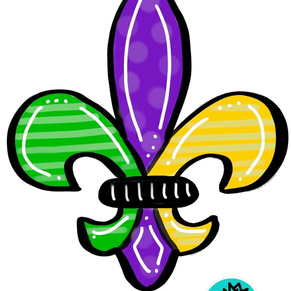 TEMPLATE: Mardi Gras - Fleur De Lis  - Door Hanger - Download Template - Printable Template