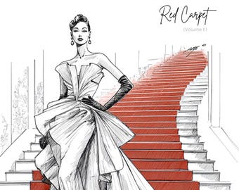 Fashion Coloring Book for Women: Red Carpet Style, Elegant Dresses, Glam Designs, Stress Relief