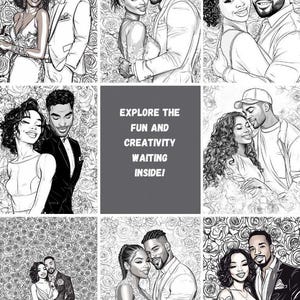 Black Love Coloring Book for Adults: Romantic Couples, Self Love, Stress Relief, Cultural Art image 4
