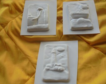 maritime mold, lighthouse casting mold, 3 pieces, for soap, plaster, concrete and more