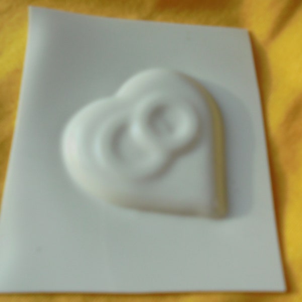 Heart shape, casting mold wedding, with wedding rings, for soap, plaster, concrete and more