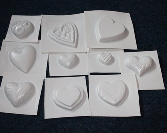 Hearts Set Shape, Hearts Set Casting Shape, for Soap, Gypsum, Concrete and More