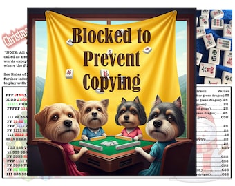 Mahjong-Karte zu Weihnachten - ein lustiger DRUCK für zu Hause und zum Spielen Mahjong-Karte - A4 (8-1/2 "x 11"") - keine NMJL Karte."