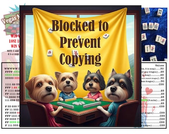 Vegas Themed Mahjong Card - a fun PRINT at home and play Mahjong Card - letter size (8-1/2"x 11") - NOT NMJL card