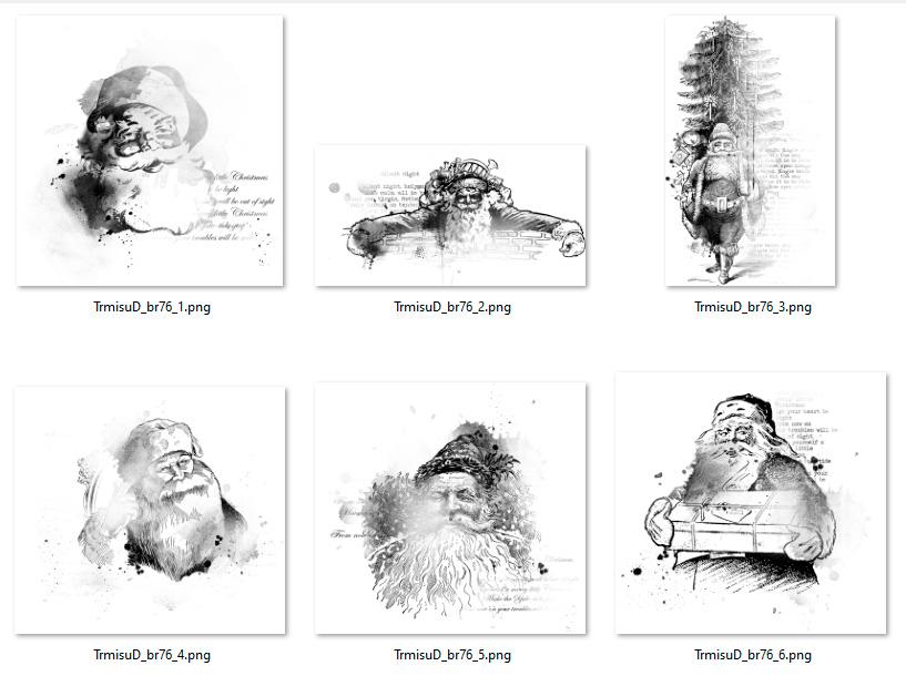 Vintage Santa Claus Digital Clipart & Brush Pack| PNG, Stamp Brushset ...