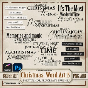 Arte de palavra inspiradora de Natal PNG clipart digital| Pincel Procreate| Pincel Photoshop ABR| Citações imprimíveis, carimbo, adesivo, sobreposição| wa15