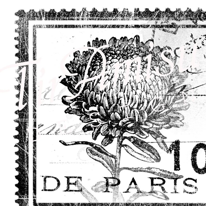 Vintage Postal Stamps Digital Clipart & Brush Pack| PNG, Brushset Stamp ...