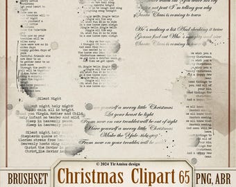 Christmas Handwritting Digital Clipart & Brush Pack| PNG, Stamp ...