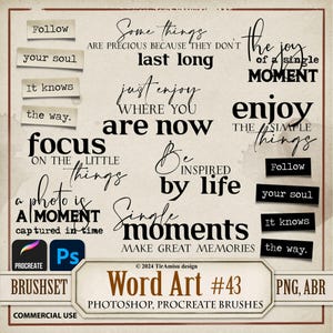 Memories Inspirational Word Art Digital PNG Clipart| Procreate Stamp Brush| Photoshop Brush ABR| | Printable Overlay, Sticker Quote| WA43