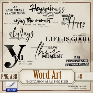 Wspomnienia Inspirujące Sztuka Dziennika Word Art Cyfrowy PNG Clipart, Photoshop Brush ABR, Drukowany Znaczek Tekstowy, Nakładka Naklejka, Etykieta Cytatu, 8