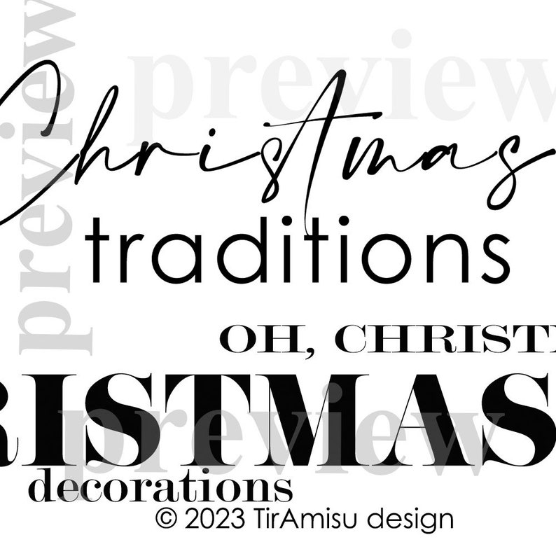 Christmas Word Art Digital PNG Clipart, Art Journal Printable ...