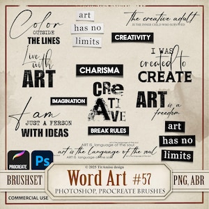 Inspiration Word Art Digital PNG Clipart|  Pocreate Stamp Brush| Photoshop Brush ABR| Printable Journaling Scrapbook Sticker, Quote| wa57