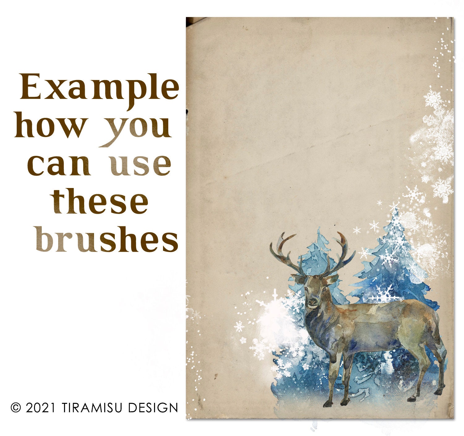 Chritsmas Snow Digital Clipart & Brush Pack | PNG, Stamp Brushset for ...