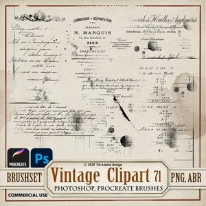 Carta Manuscrita Vintage Clipart Digital PNG| Pincel de Carimbo Procreate| Pincel Photoshop ABR| Adesivo Imprimível, Sobreposição, Transferência| BR71