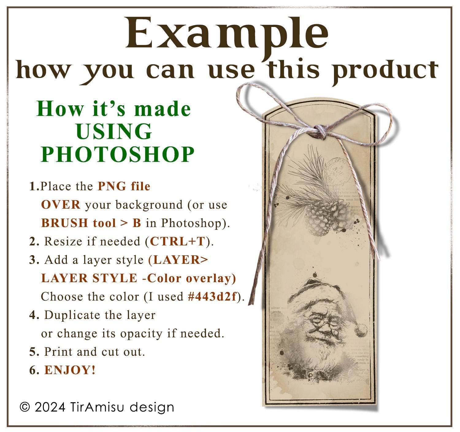 Christmas Vintage Digital Clipart & Brush Pack| PNG, Stamp Brushset for ...