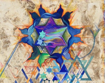 Nava Shoham ~ Written in the Stars Ketubah ~ 1800Ketubah.com