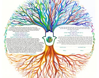 Tree of Life - Chamsa ketubah by Nava Shoham