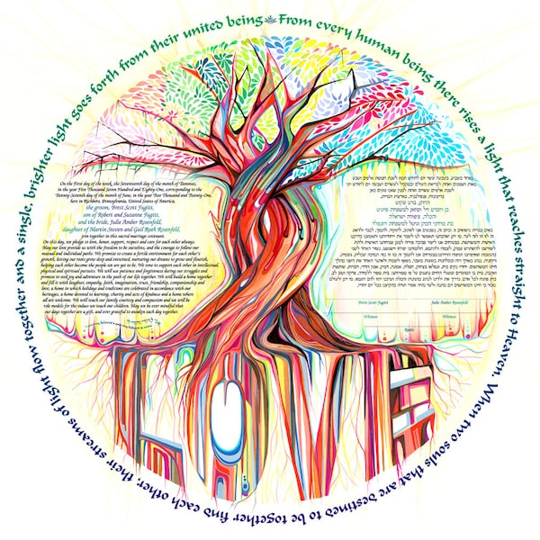 Nava Shoham ~  Tree of Love ketubah ~ 1800ketubah.com