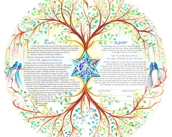 Nava Shoham ~ JEWELED STAR Ketubah ~1800Ketubah.com