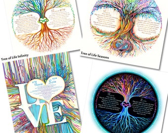 Home Blessings ~ Birkat Habayit ~ Tree of Life ~ Chamsa ~ LOVE ~ The Rainbow Tree ~ Parents Gift ~ Wedding Gift