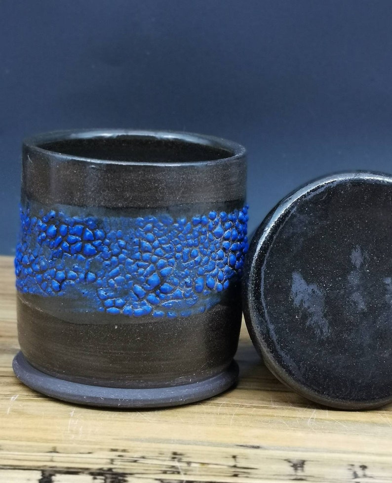 Black Pottery Butter Crock,Butter keeper,French Butter dish.