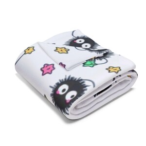 Soot Sprite Fleece Blanket. Studio Ghibli. Anime. Ghibli. Blanket. Cozy Throw. Soft Plush Bedding, Cute Home Decor, Warm Winter Gift, Kawaii image 6