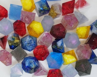 Misfit Dice Set. D&D. 7 dice. Unfinished. Dungeons And Dragons. DnD, D20, Die, DM, Handmade, Resin. Dice